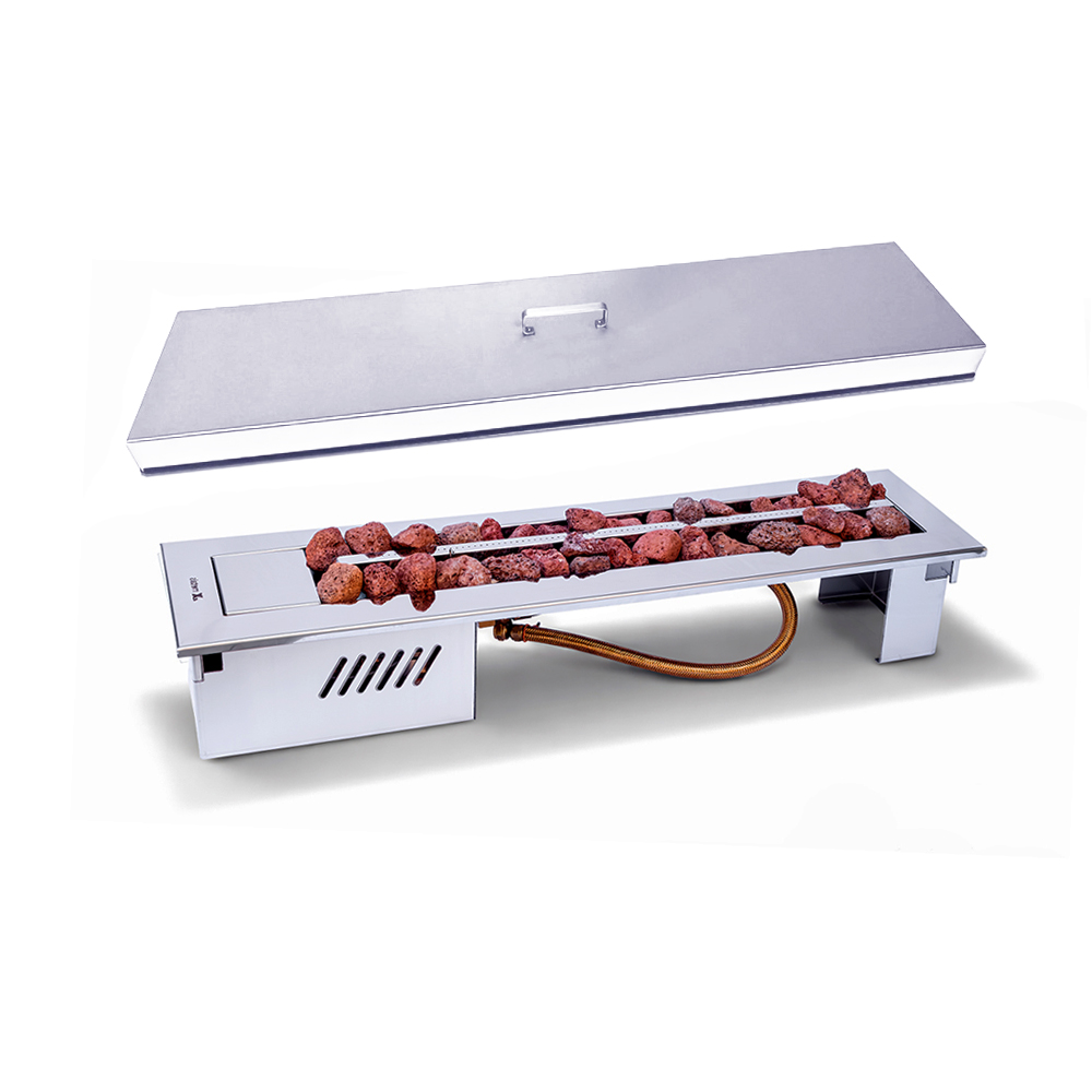 Lareira A Gás 70 Cm Inox 304 Stile Jx Met...